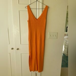 NWT House of Harlow 1960 Orange Maxi Bodycon Slip Dress Size M